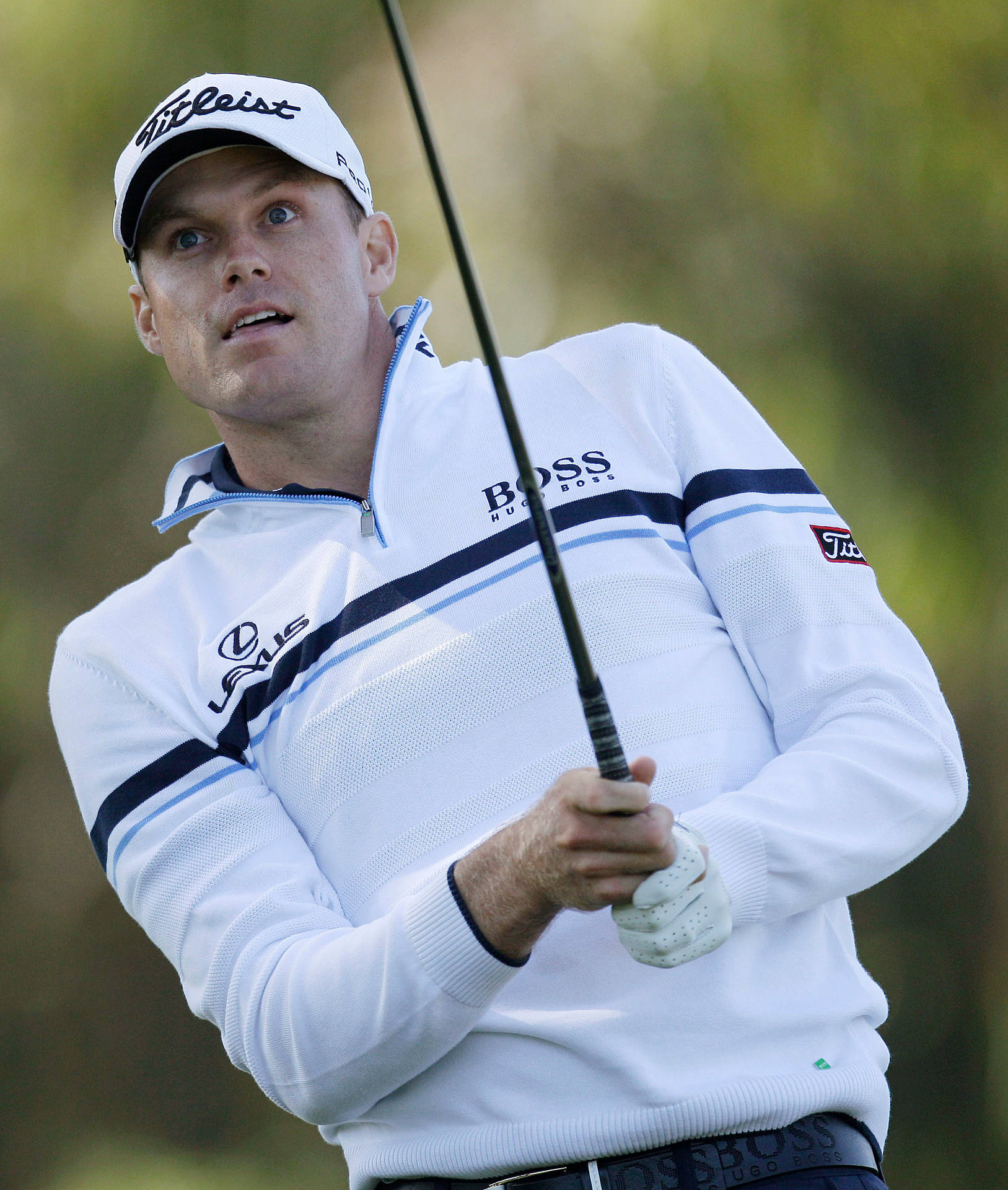 Nick Watney In Actie Op Een Golfbaan Achtergrond