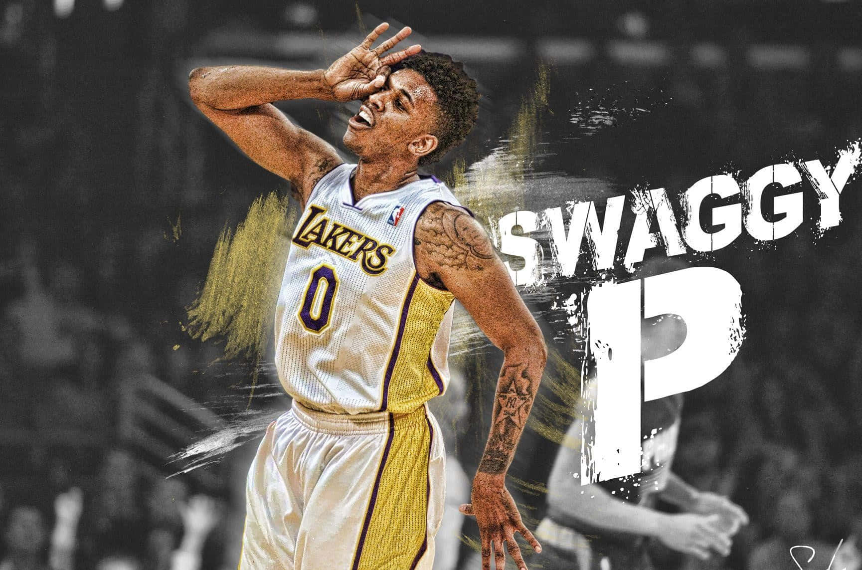 Nick Young skyder treporters Wallpaper