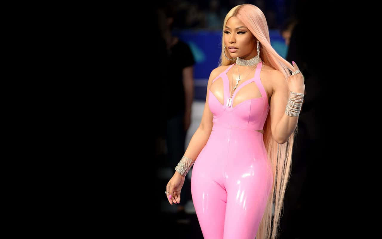 Nicki Minaj stylishly posing during a photo shoot