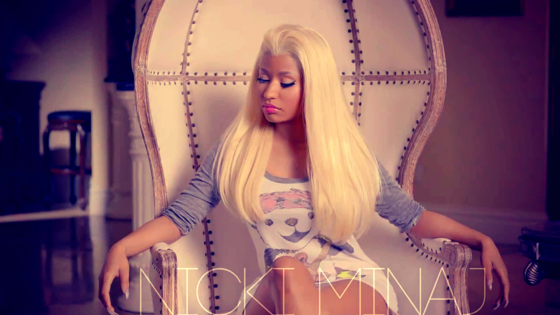 Nicki Minaj striking a pose in a colorful outfit