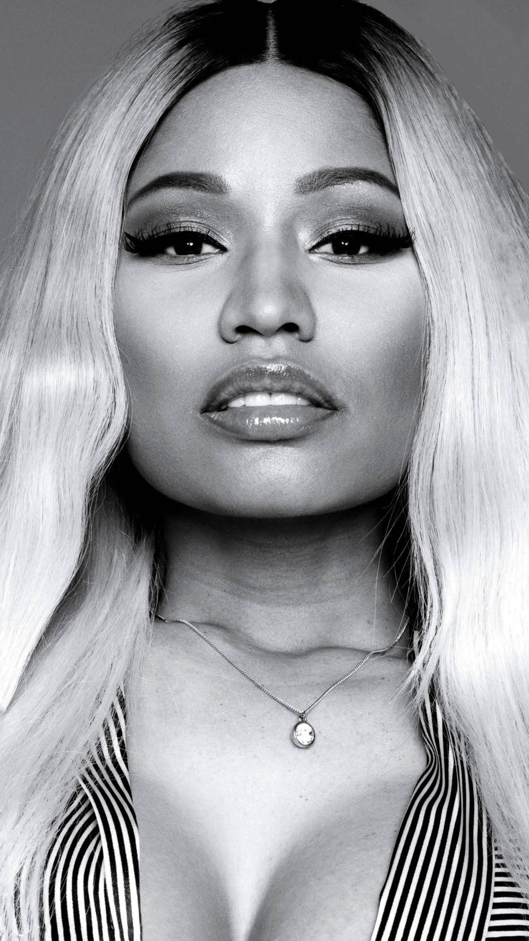 Nicki Minaj Black And White Image Wallpaper