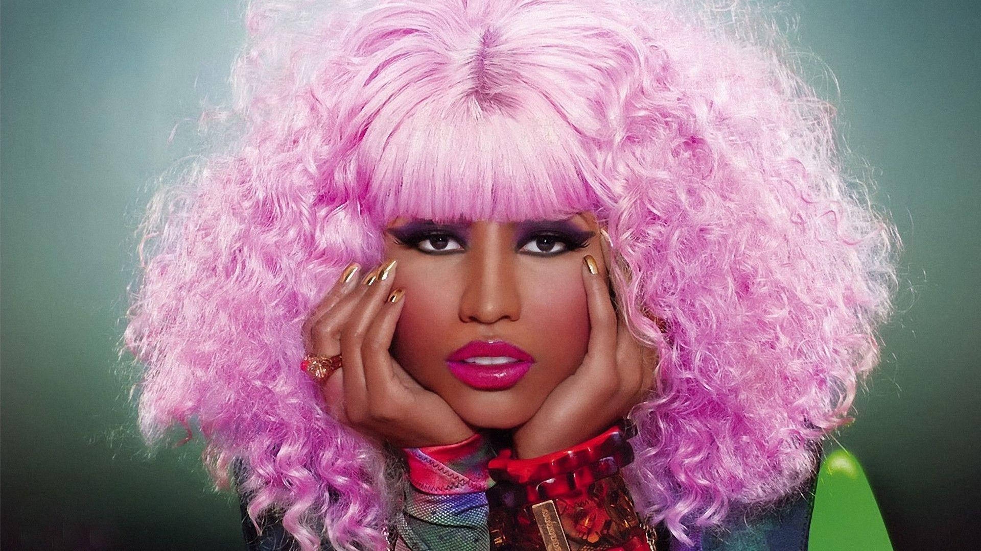 Nicki Minaj Curly Purple Hair Wallpaper