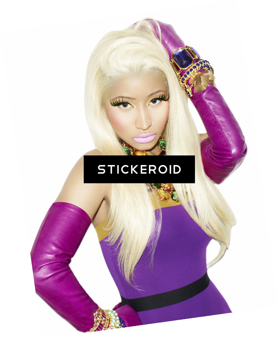 Nicki Minaj Purple Outfit Pose PNG