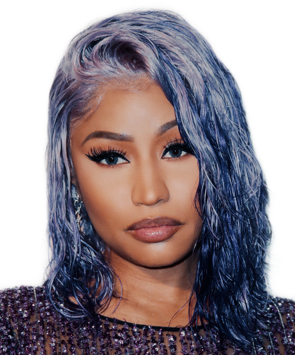 Nicki Minaj Silver Hair Portrait PNG