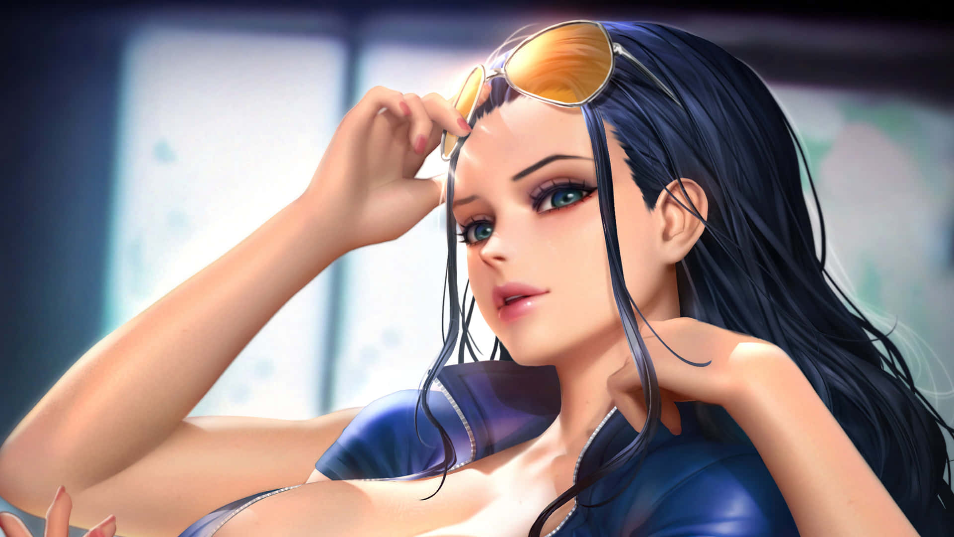 Smiling Nico Robin from One Piece" Wallpaper