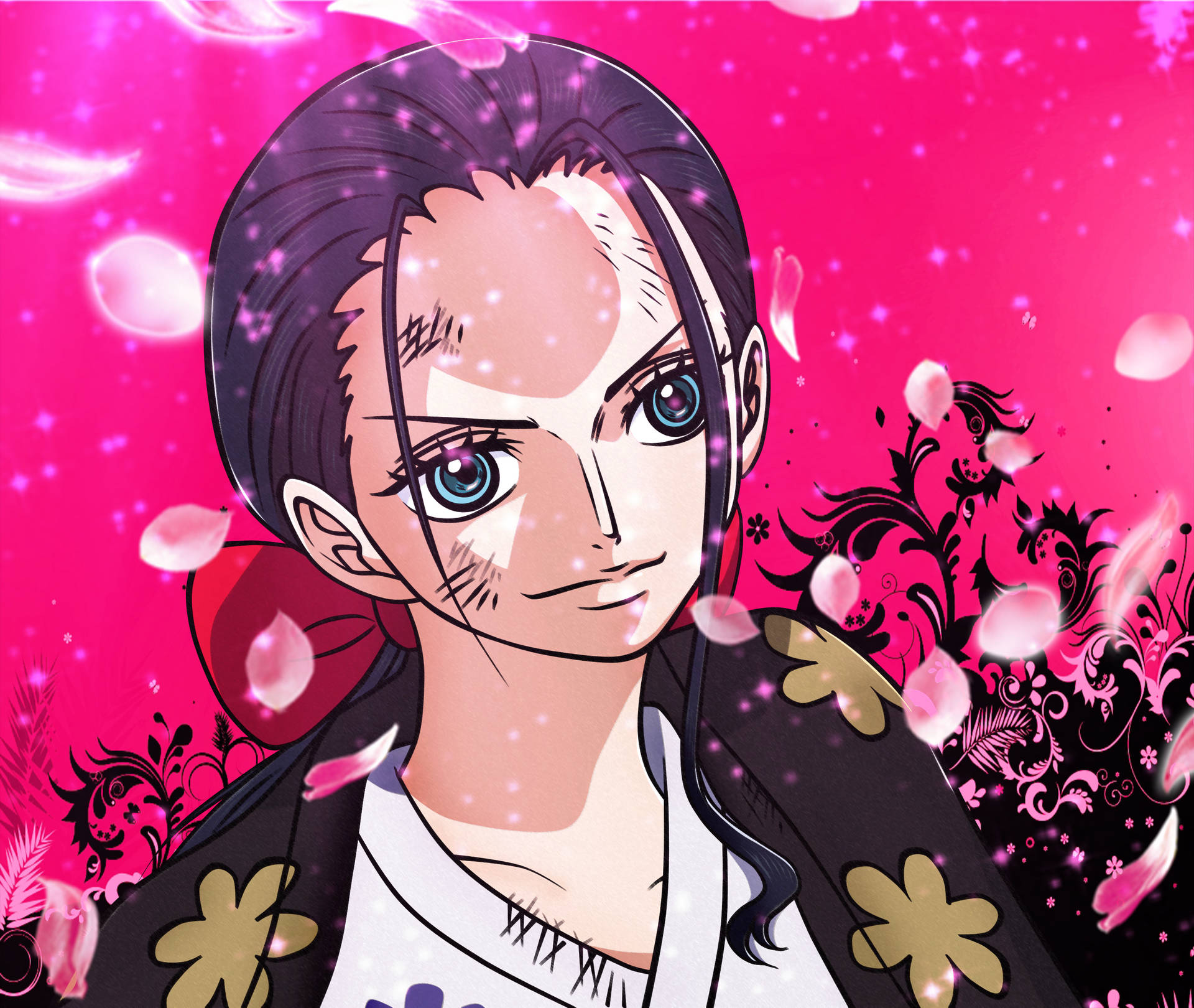 Nico Robin One Piece Floral Wallpaper