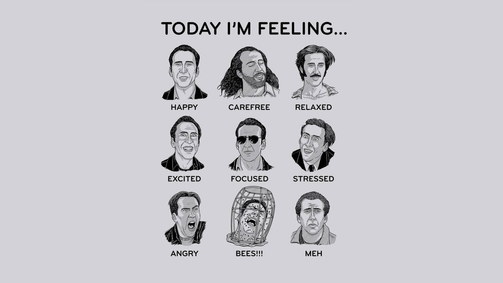 Nicolas Cage Meme Af Følelser Wallpaper