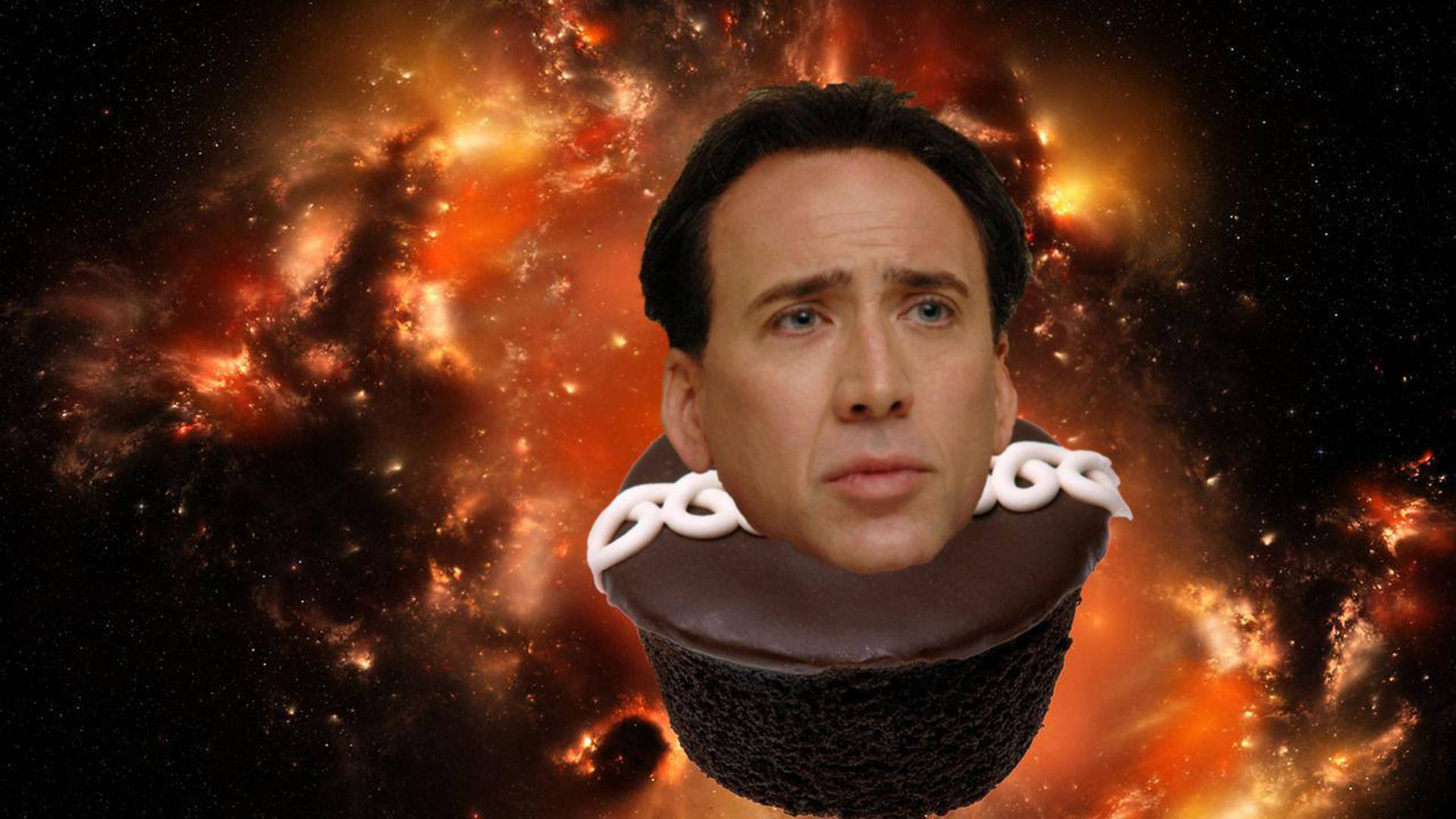 Nicolas Cage Meme Galaxy Cupcake