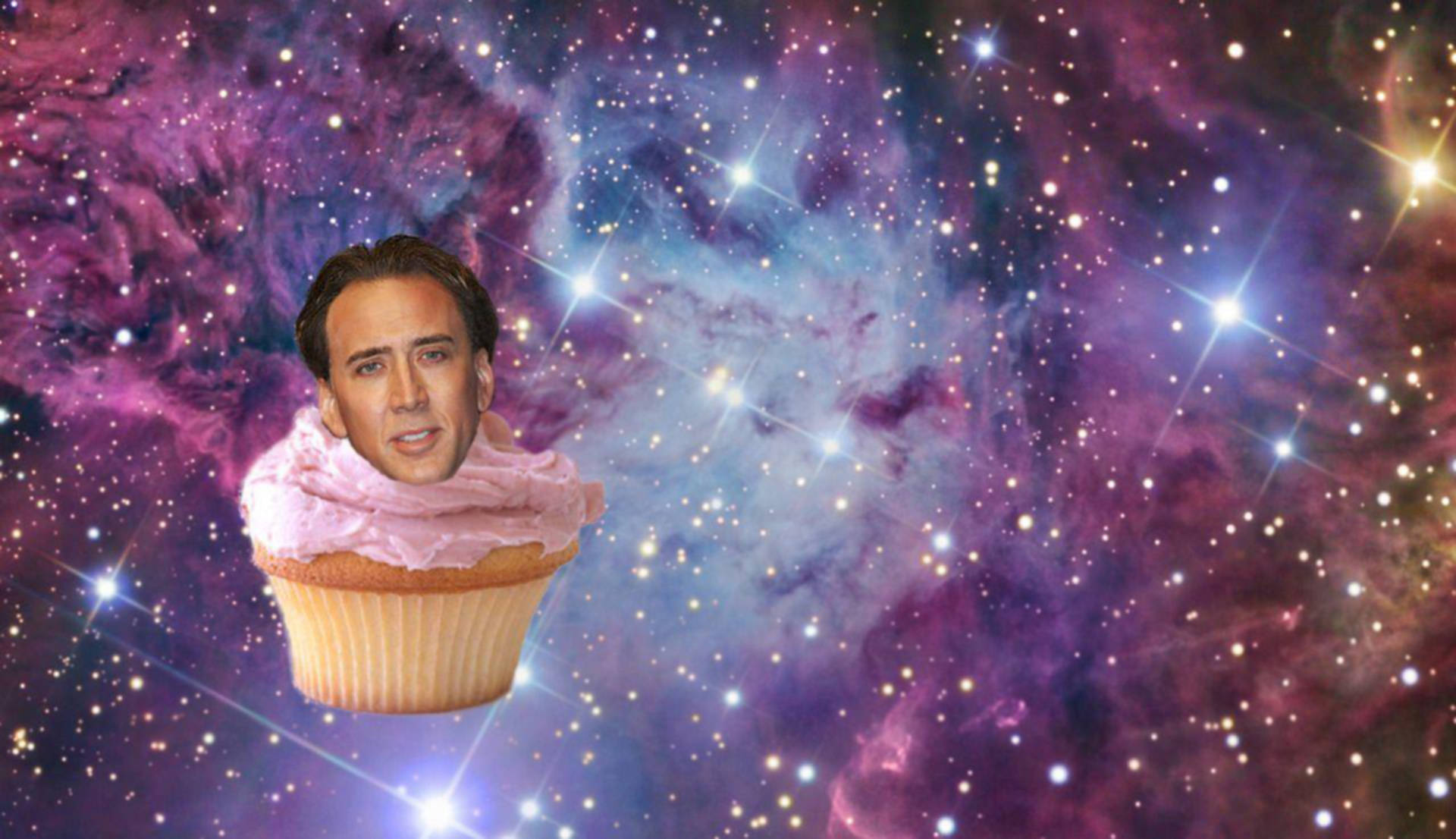 Nicolas Cage Meme Space Cupcake