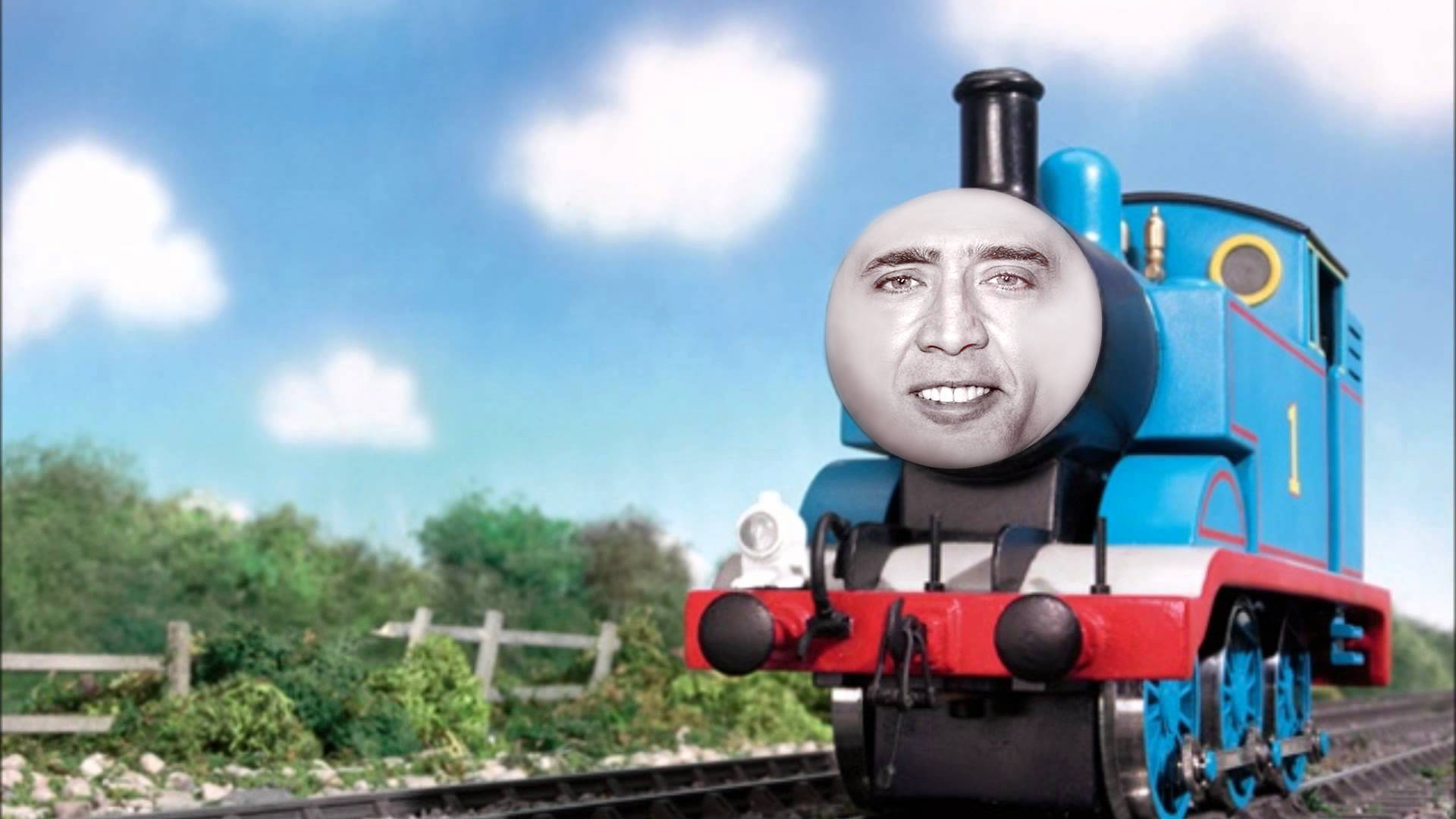 Nicolas Cage Meme Thomas Train