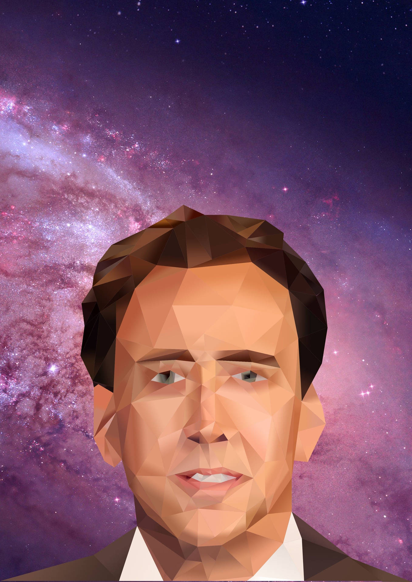 Nicolas Cage, Space, Photohopped, Adobe Photohop, Face, Triangle
