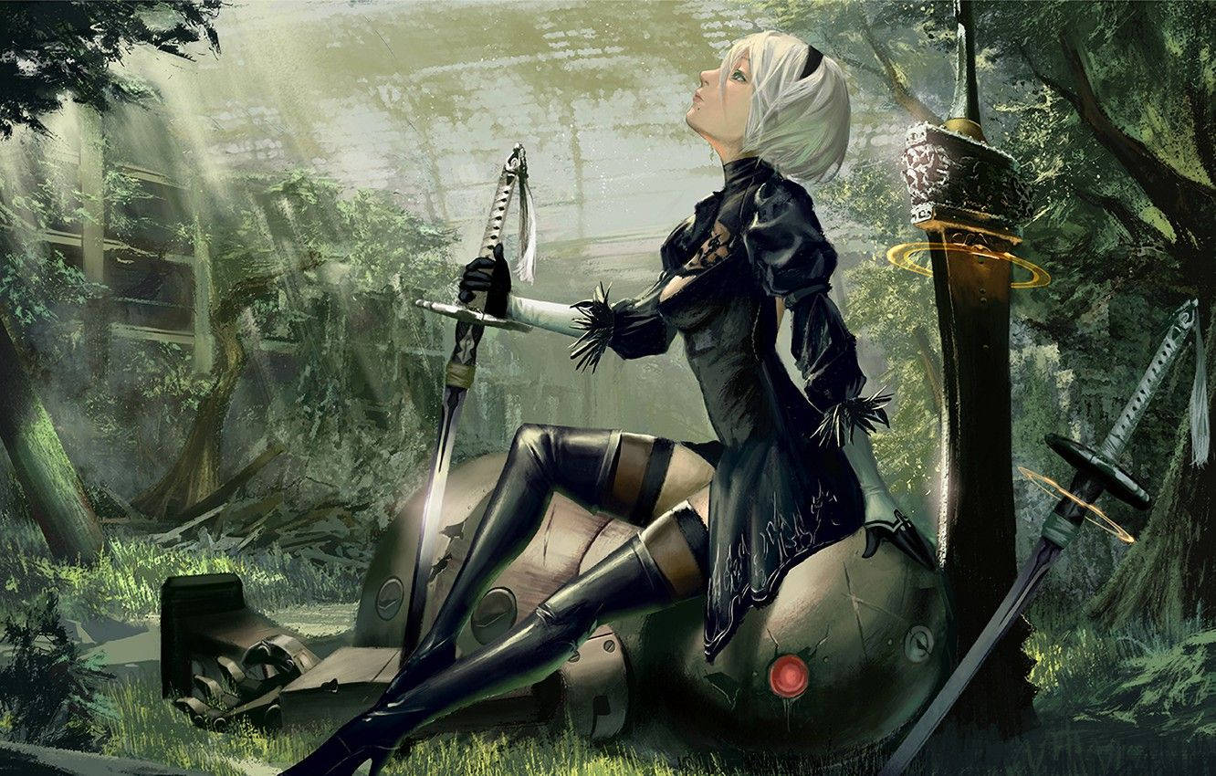 2B the android, a part of the Nier Automata cast of characters Wallpaper