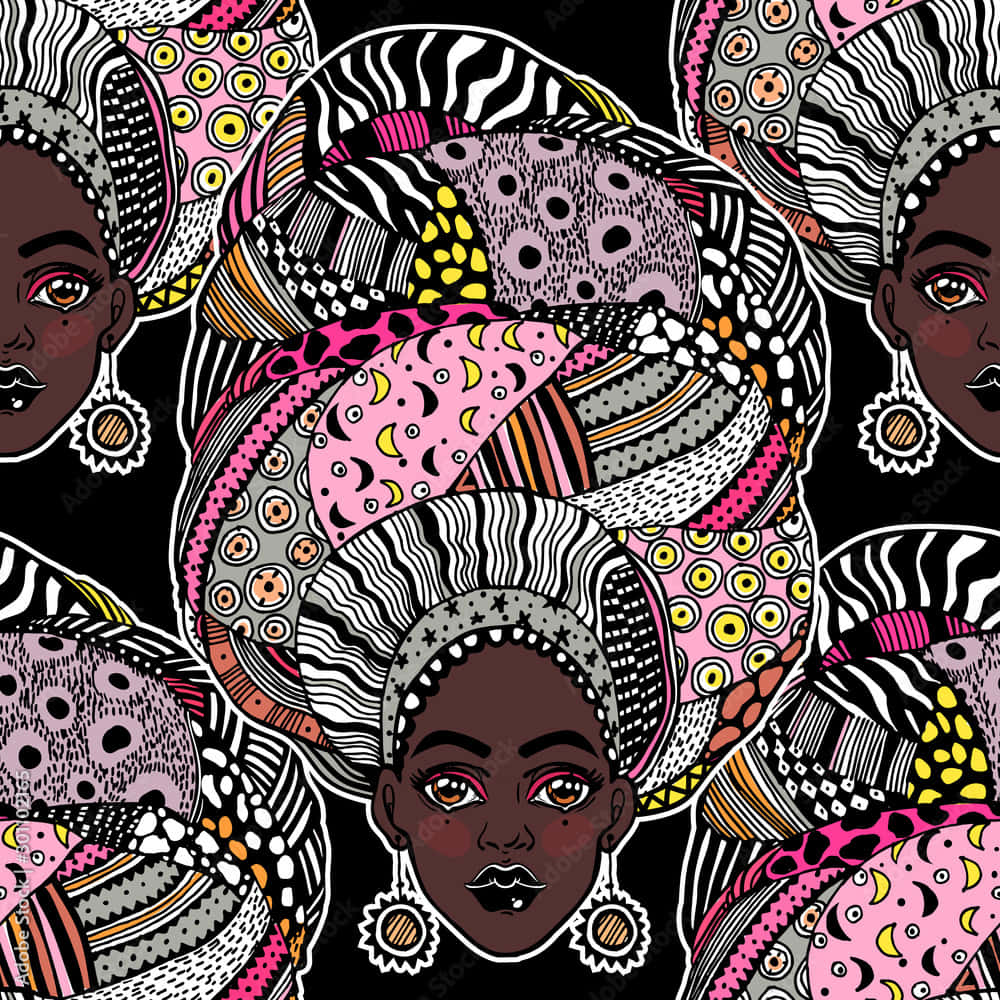 Nigerianskkvinnlig Konstplansch Wallpaper