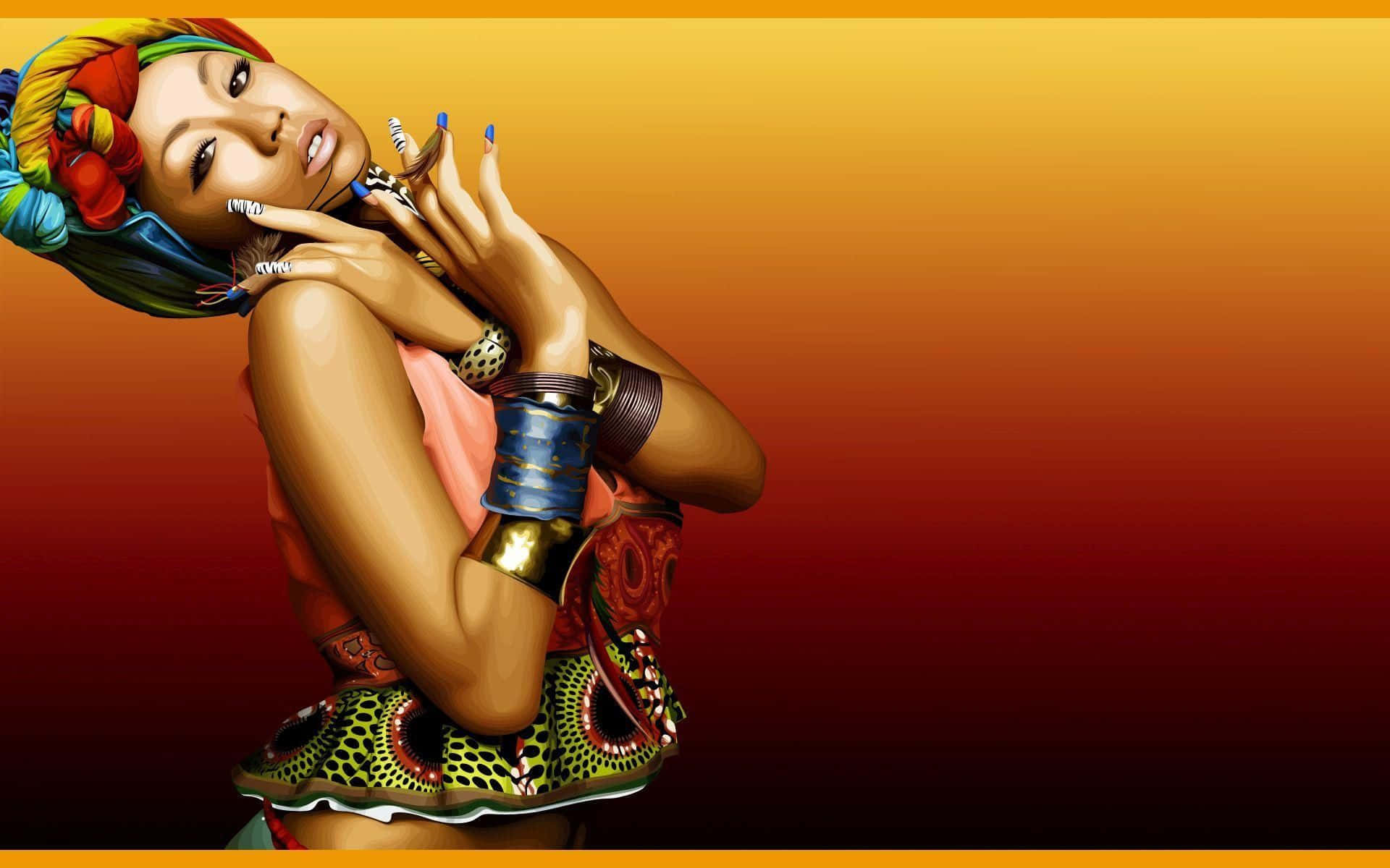 Mujernigeriana - Naranja Amarillo Fondo de pantalla