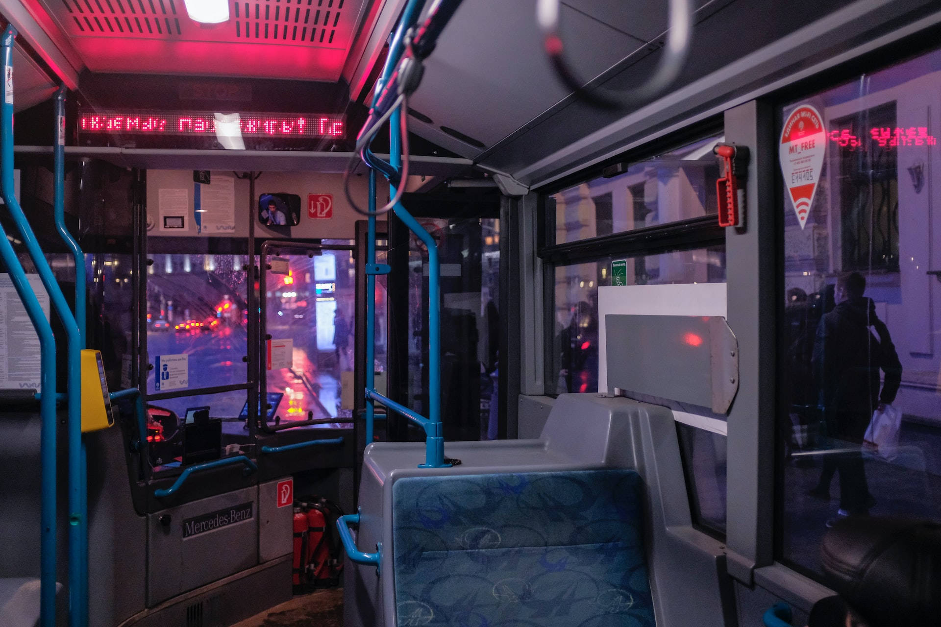Night Aesthetic Bus Interior Wallpaper