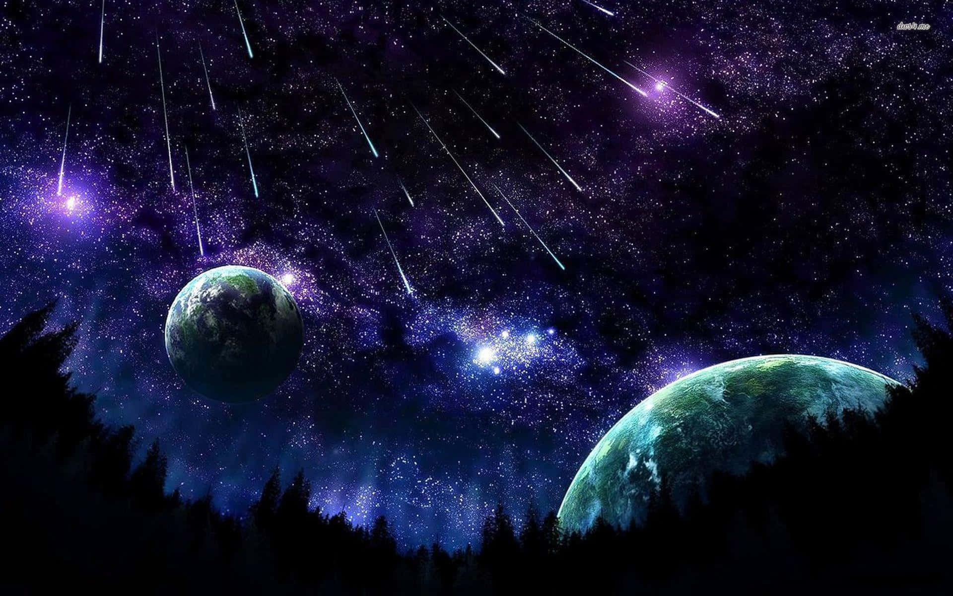 Unhermoso Cielo Nocturno Con Estrellas Brillando En La Noche.