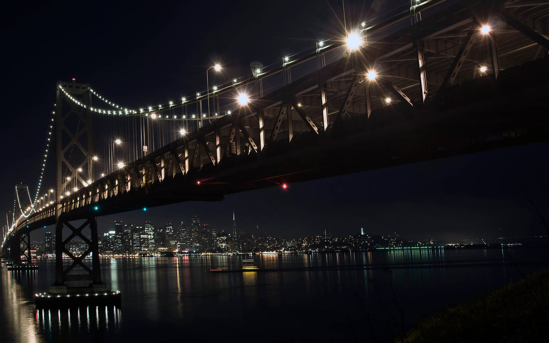 Night Bay Bridge San Francisco Photography Wallpaper