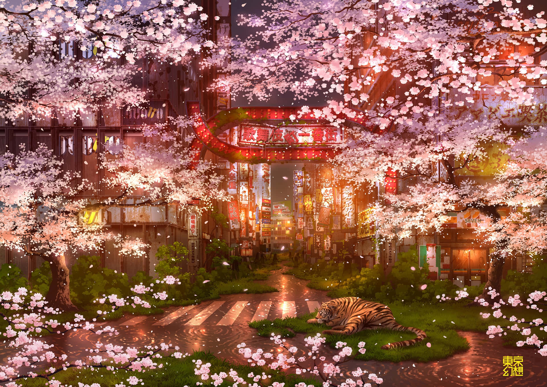 Anime style illustration of cherry blossoms - Stock Illustration [73475470]  - PIXTA