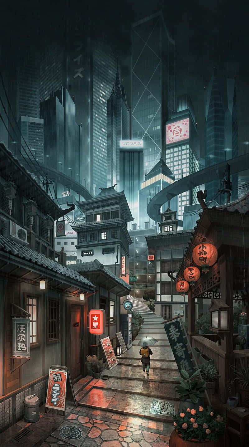 Night City In Tokyo Anime Wallpaper
