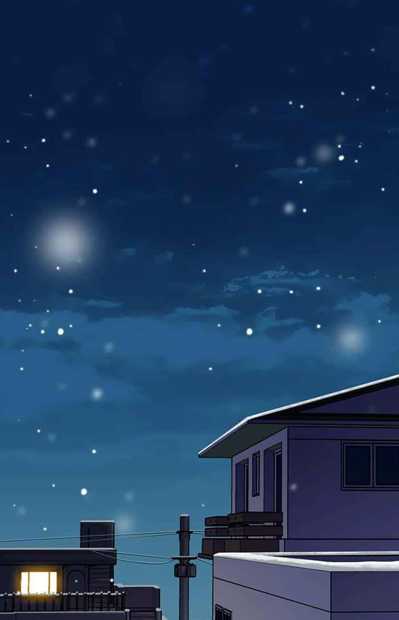 Night City With Stars Tokyo Anime Wallpaper