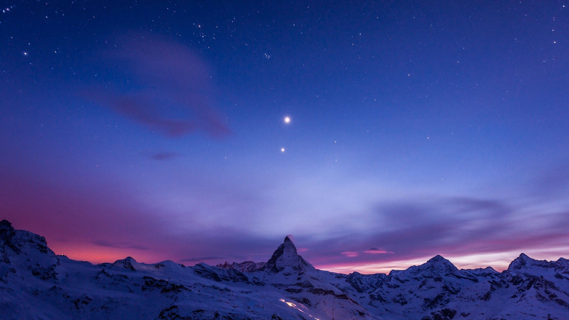 Nacht,klarer Himmel In Den Alpen. Wallpaper