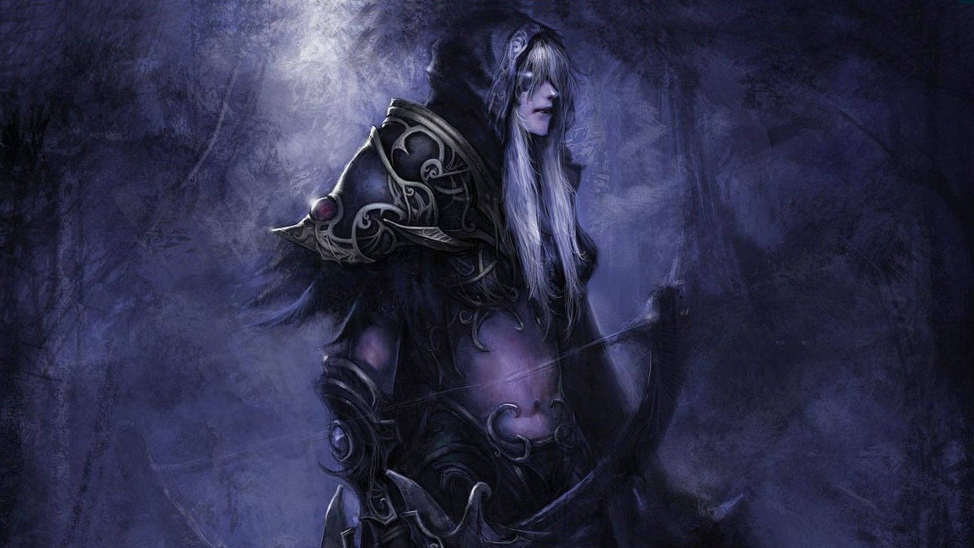 Dusk Warrior: An Elven Night in Warcraft Wallpaper