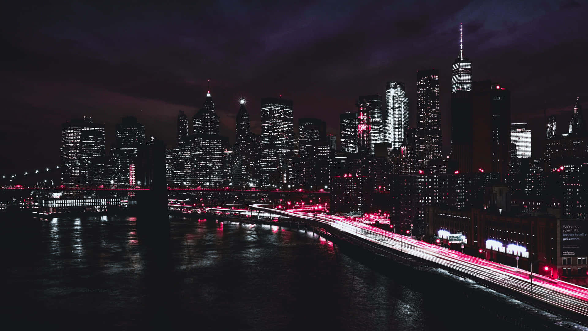 City Skyscrapers Night HD Desktop Wallpaper
