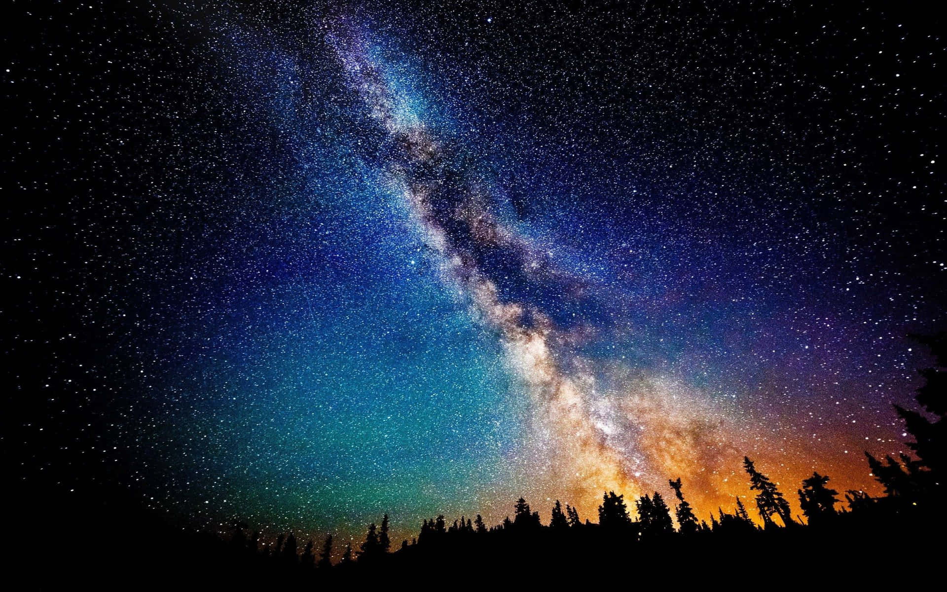 Colorful Milky Way Night HD Desktop Wallpaper