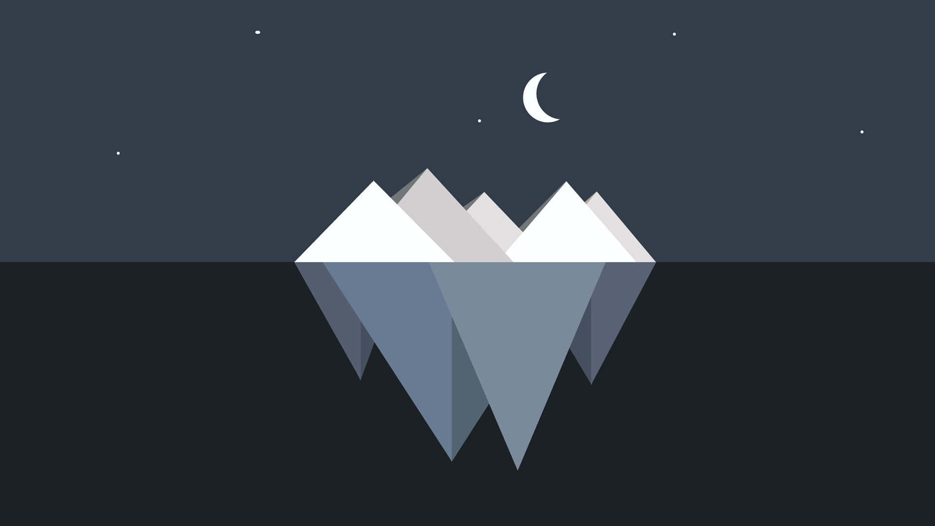 Night Iceberg Minimal Background Wallpaper