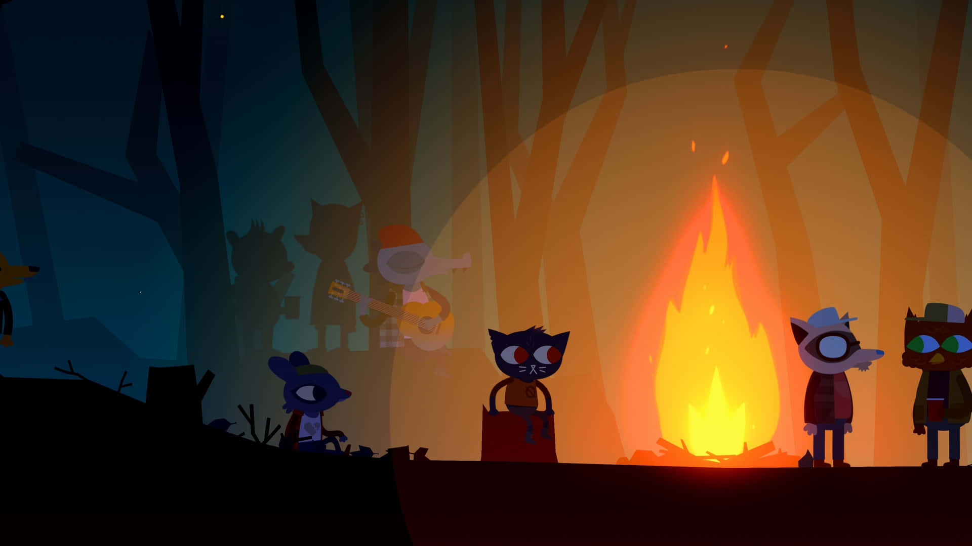 Night In The Woods Campfire Wallpaper