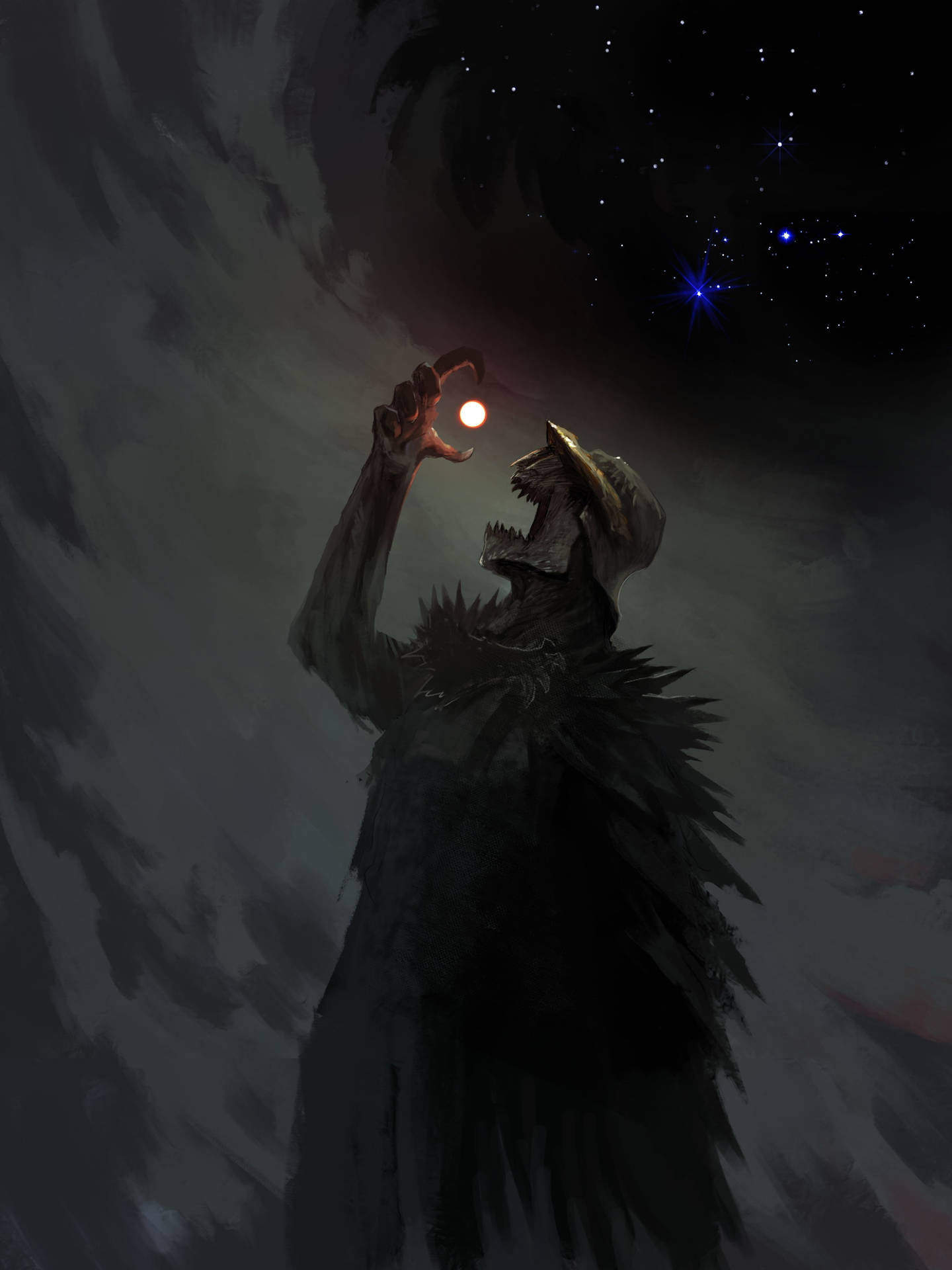 Night Monster Eating Moonlight 4k Wallpaper