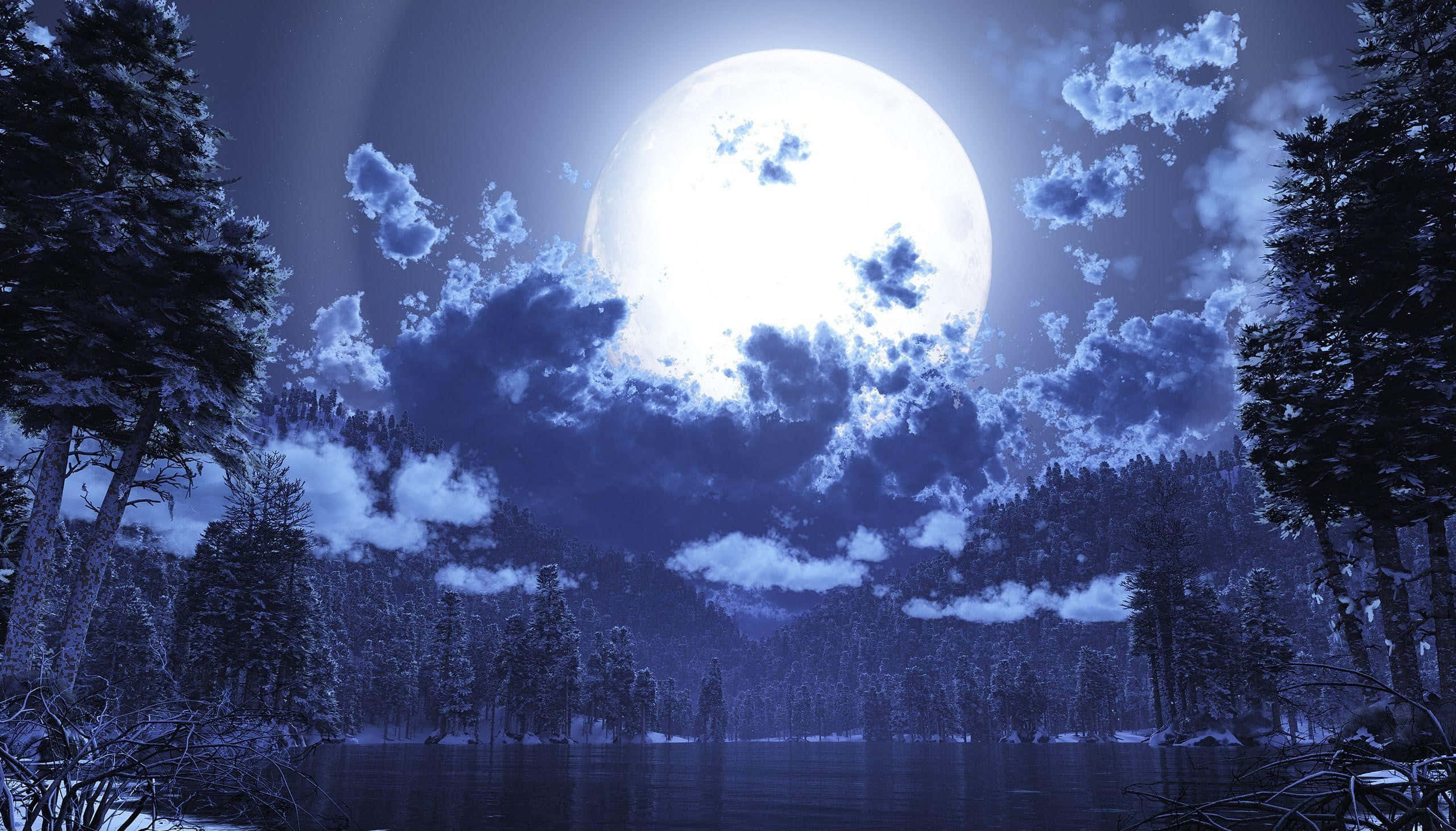 Captivating Full Moon Night Sky