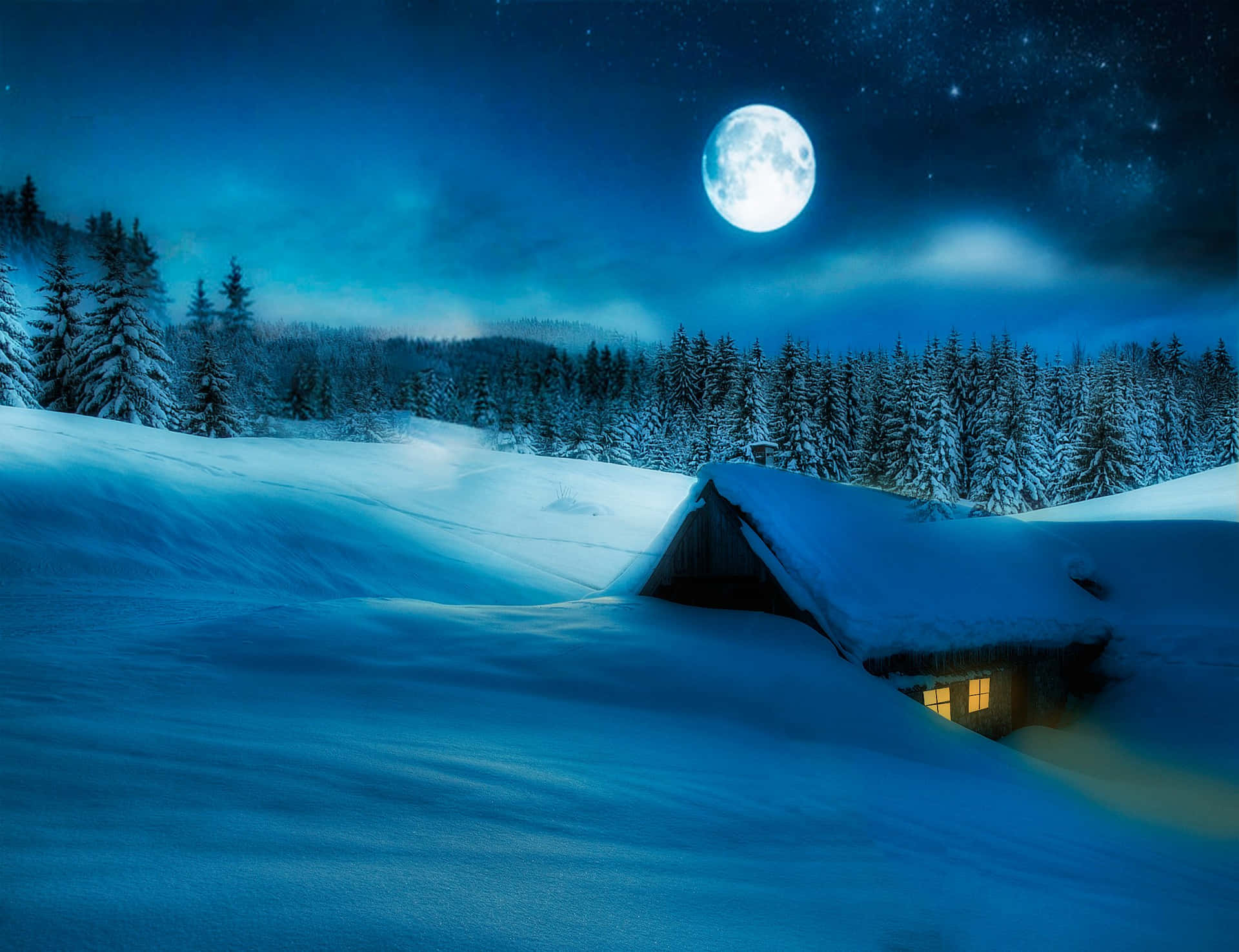 Night Moon Enchanting Picture