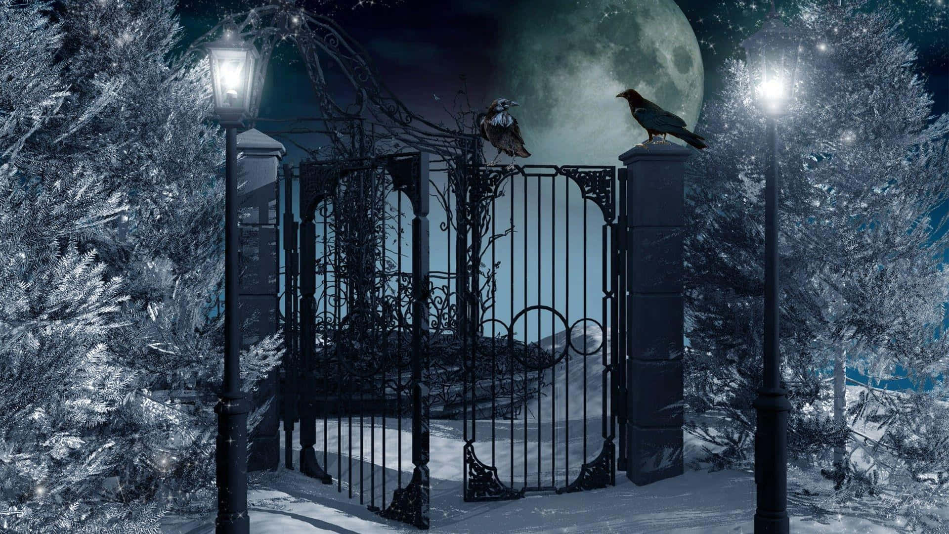 Imagende La Noche, La Luna Y La Puerta Negra.