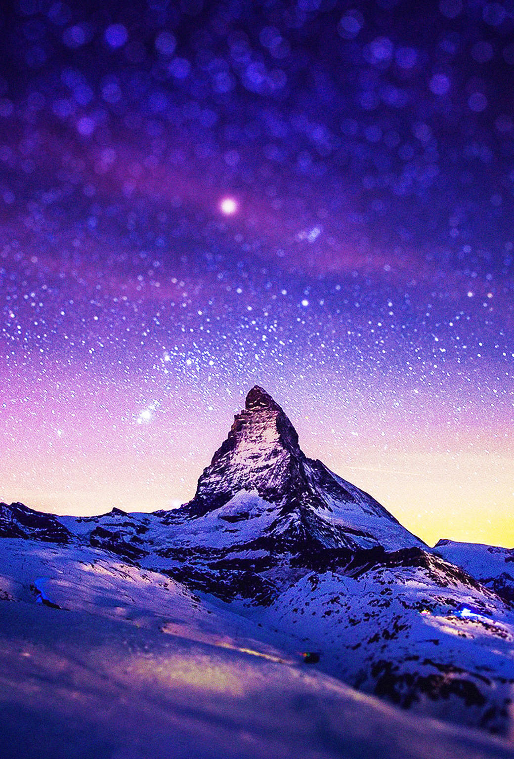 A Majestic View of a Night Mountain Wallpaper