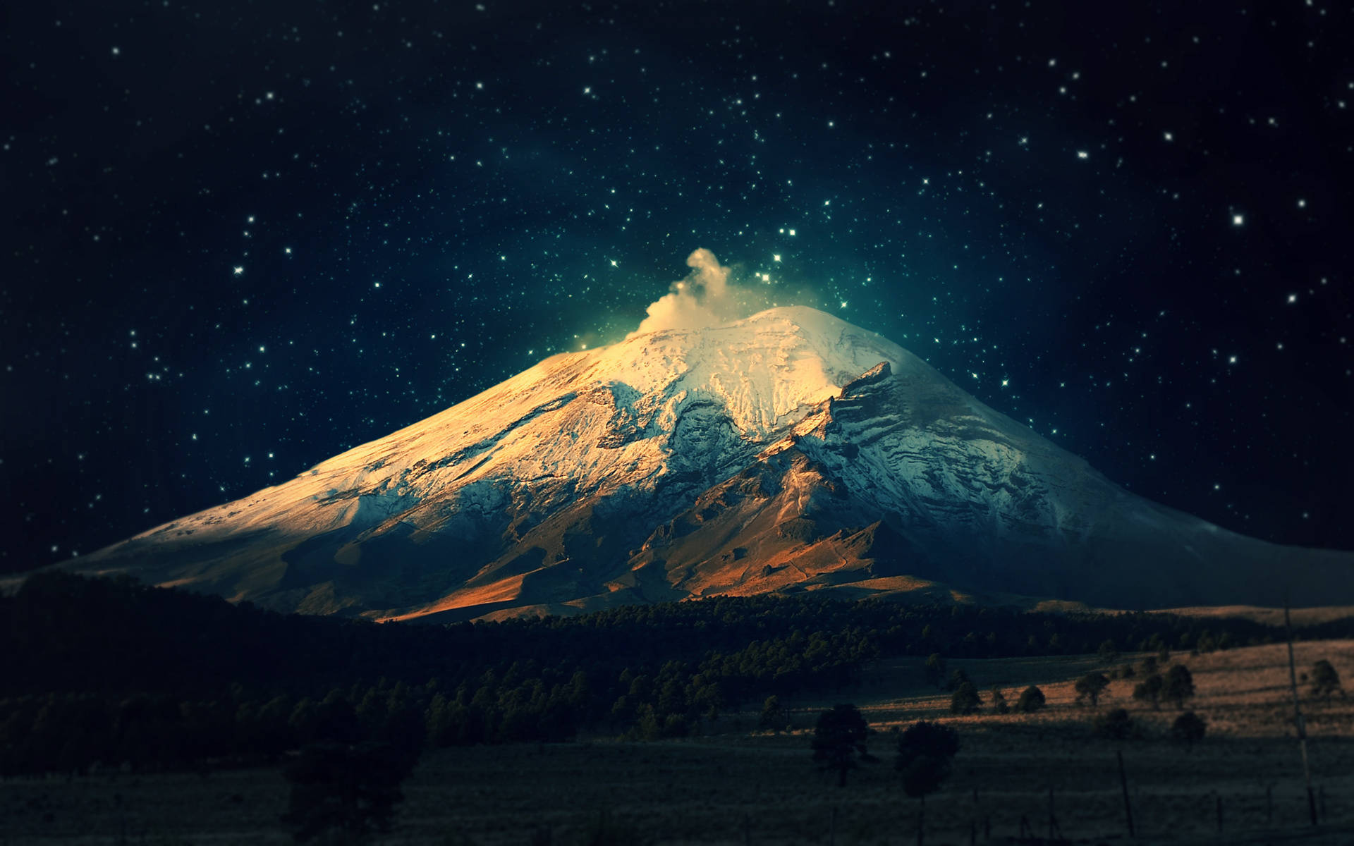 Take In The Grandeur Of Night Mountain Wallpaper