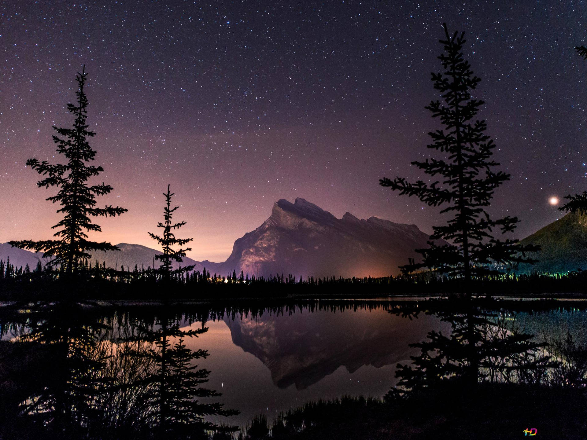 Night Mountain Lake Wallpaper