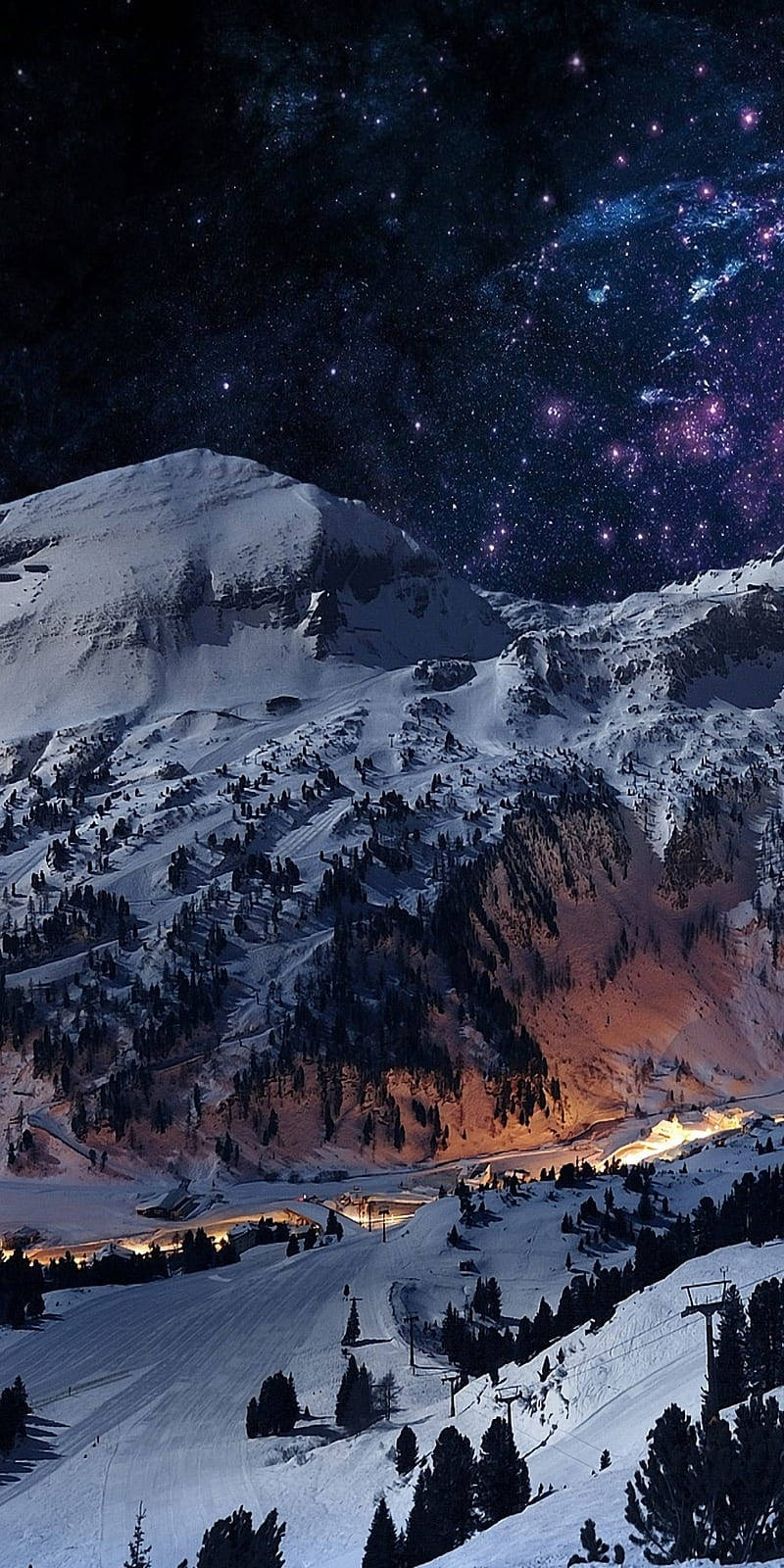 Night Mountain Cold Wallpaper