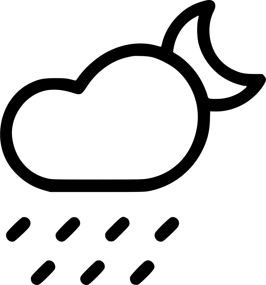 Night Rain Cloud Clipart PNG