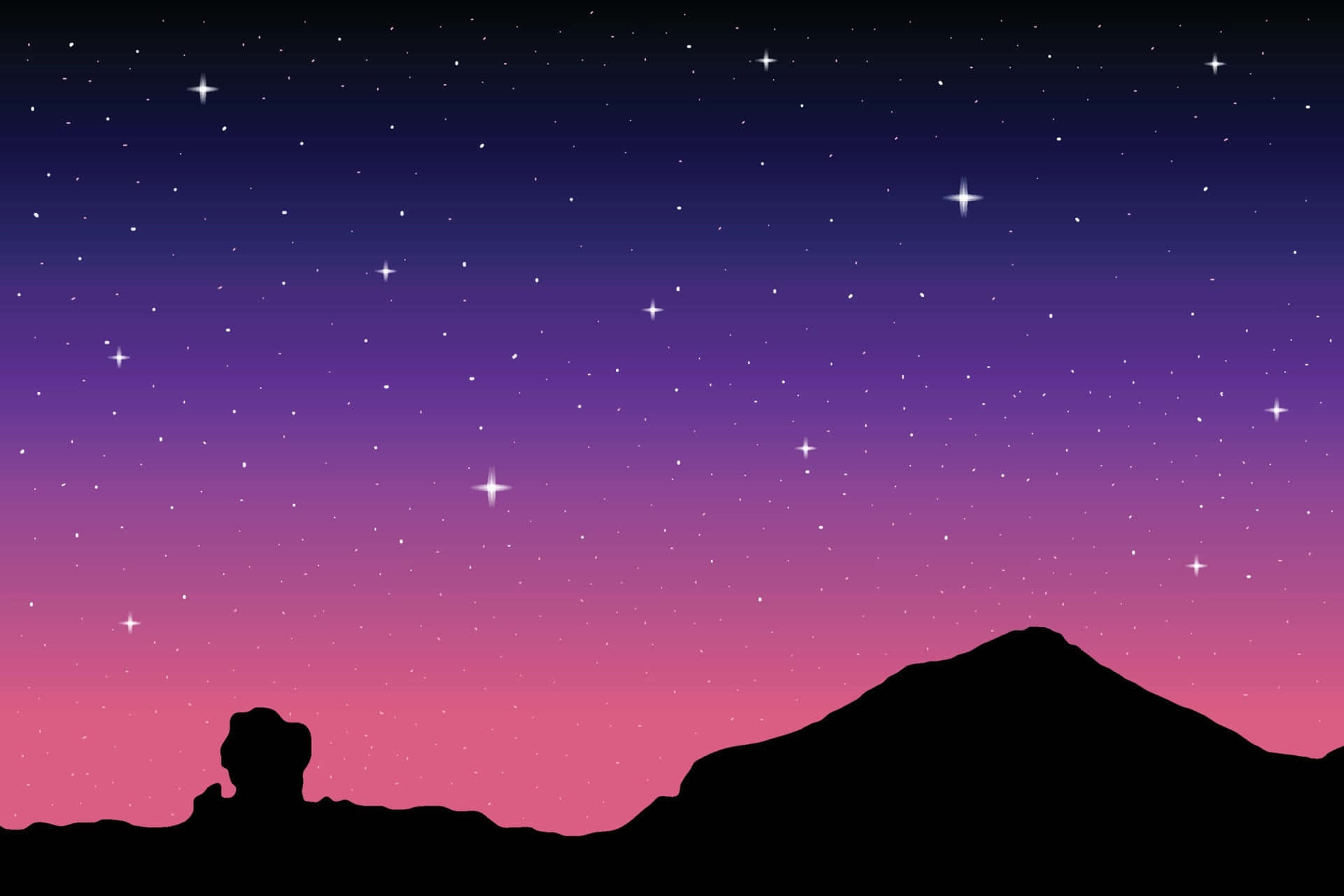 Silhouette Of A Man And Woman In The Night Sky