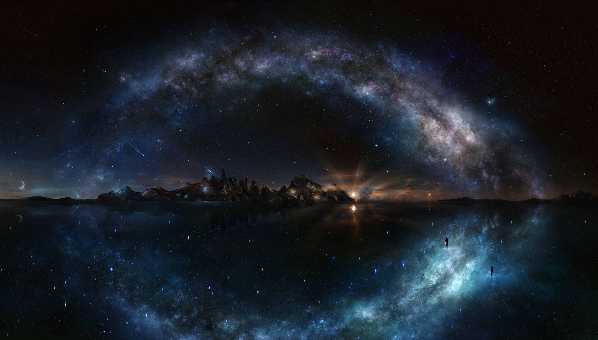 Admire the beauty of a star-filled night sky. Wallpaper
