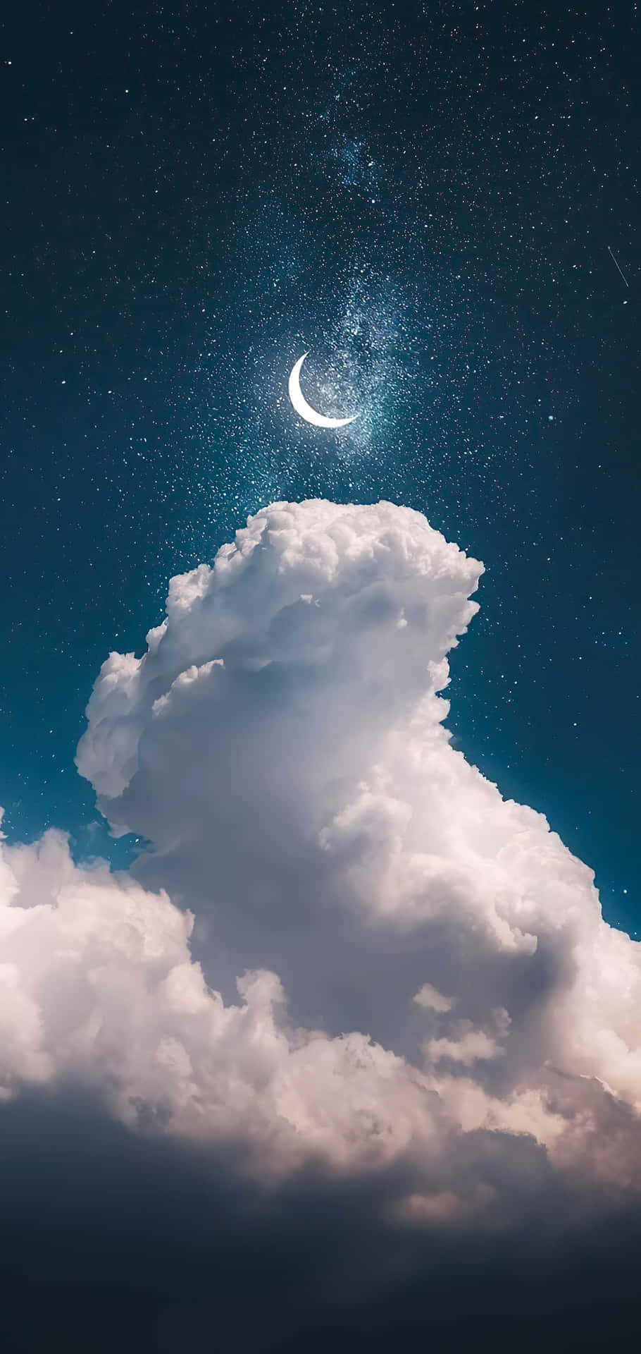 Immaginedel Cielo Notturno Coperto Di Nuvole Con La Luna
