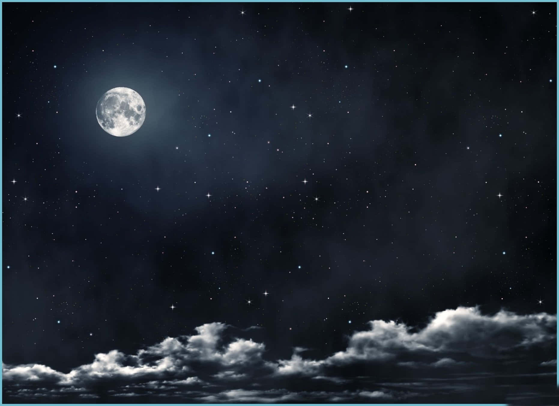 Imagenhdr De La Luna En El Cielo Nocturno.