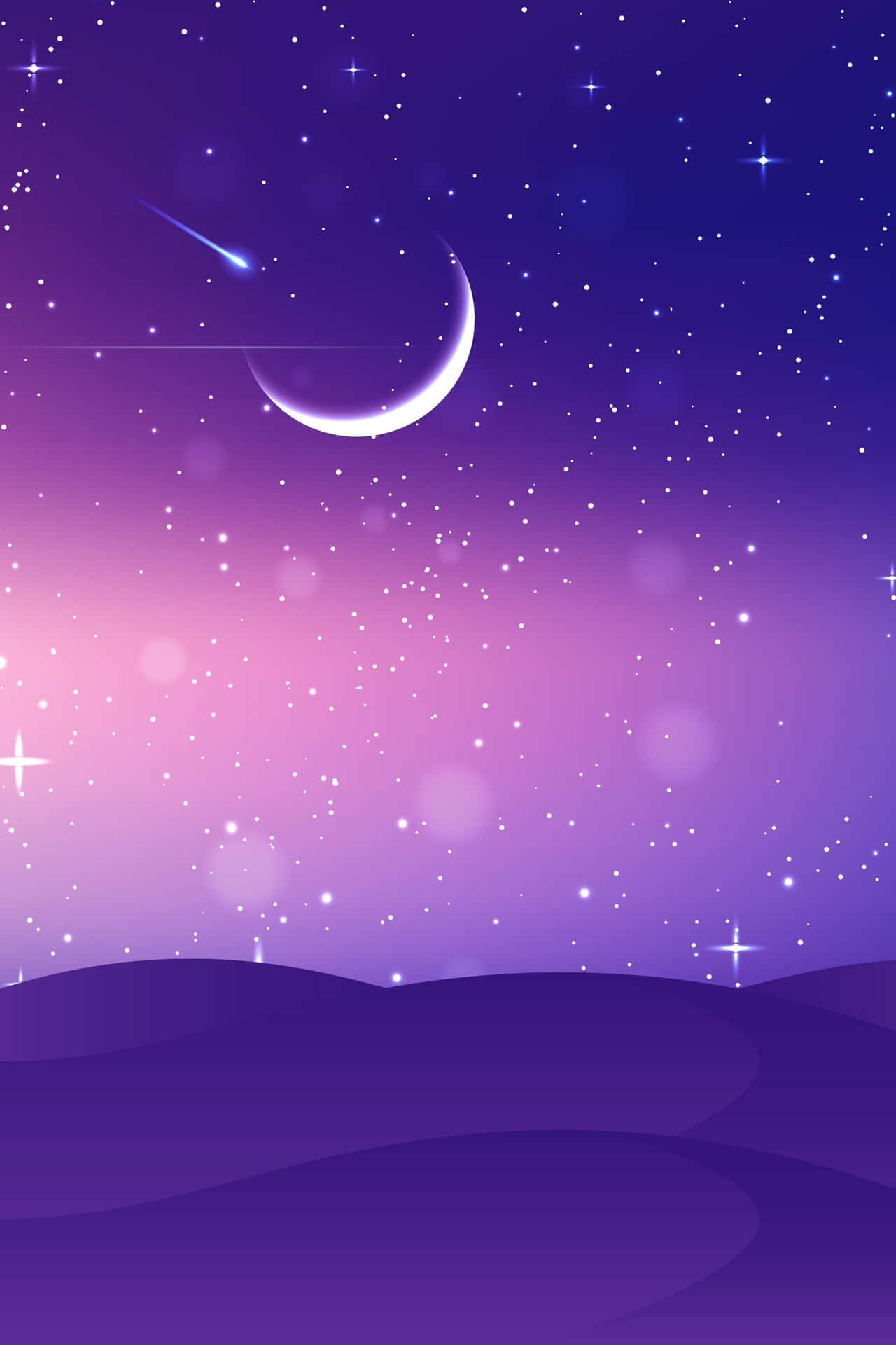 Download Aesthetic Purple Pink Night Sky Moon Picture | Wallpapers.com