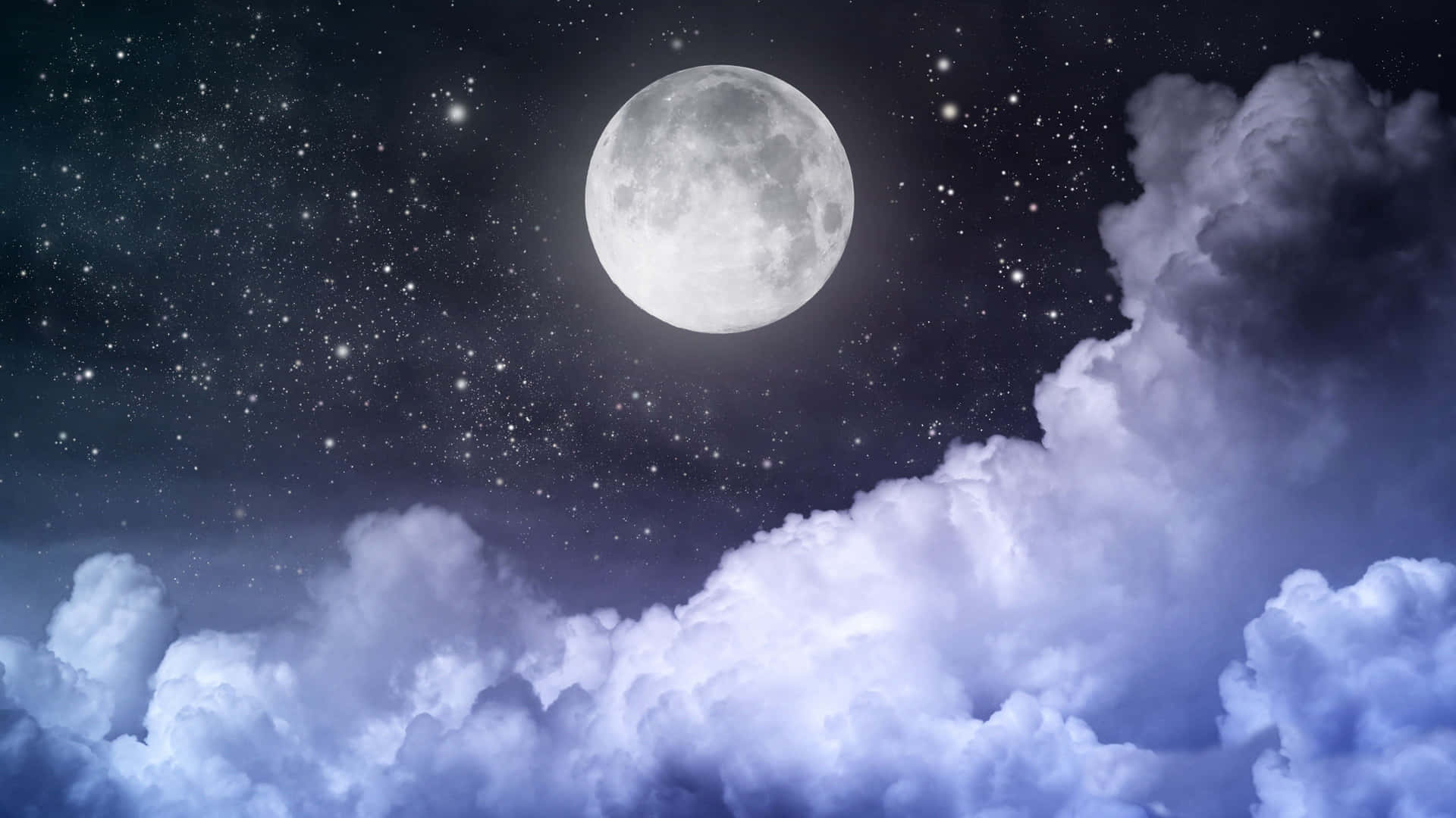 Fantastiskbild På Nattens Stjärnhimmel Och Måne.