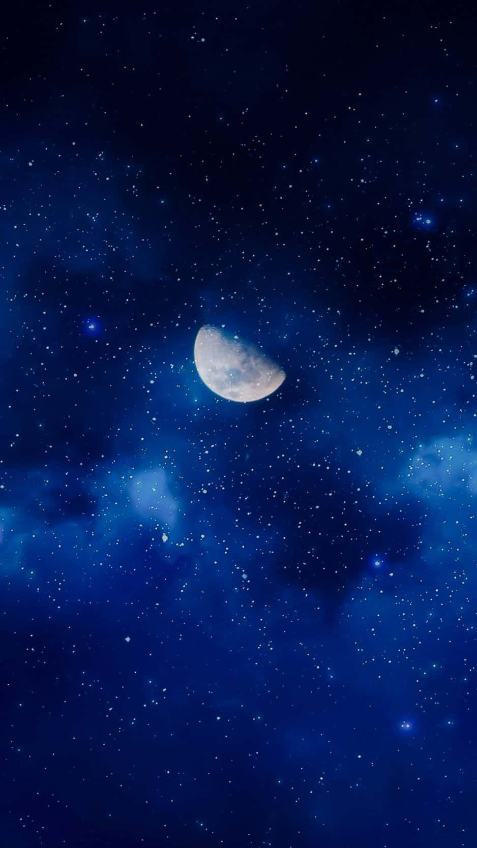Blue Night Sky Moon Picture