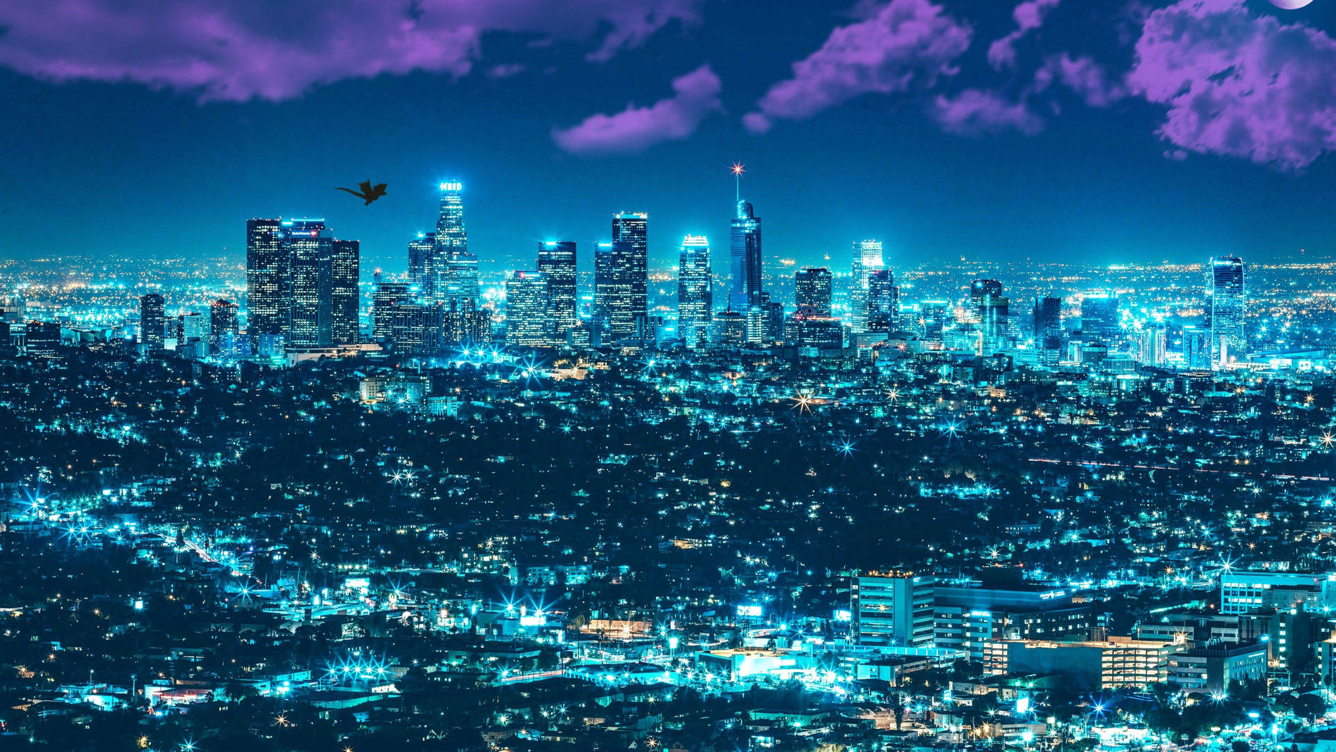 Nachthimmelvon Los Angeles 4k Wallpaper