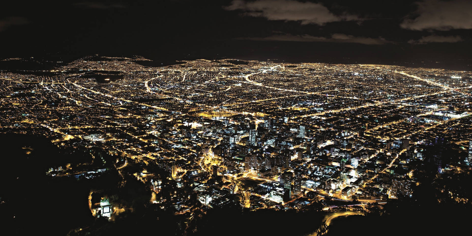 Vista Notturna A Bogotà Colombia Sfondo