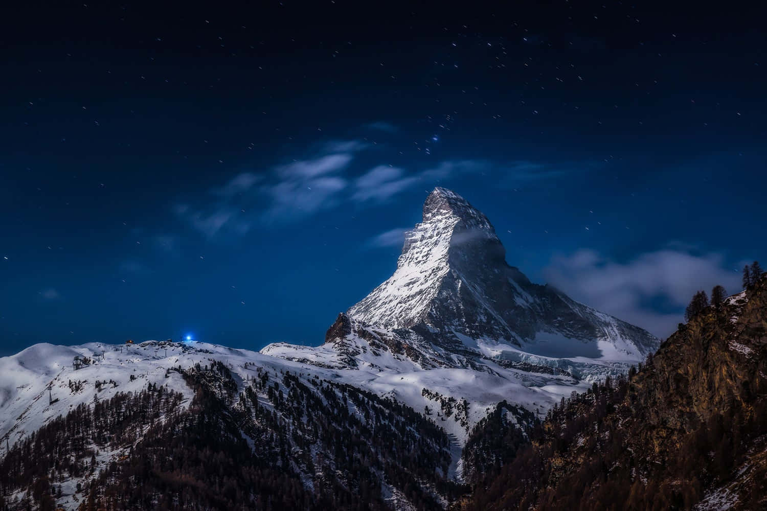 Vistanocturna Del Matterhorn Fondo de pantalla