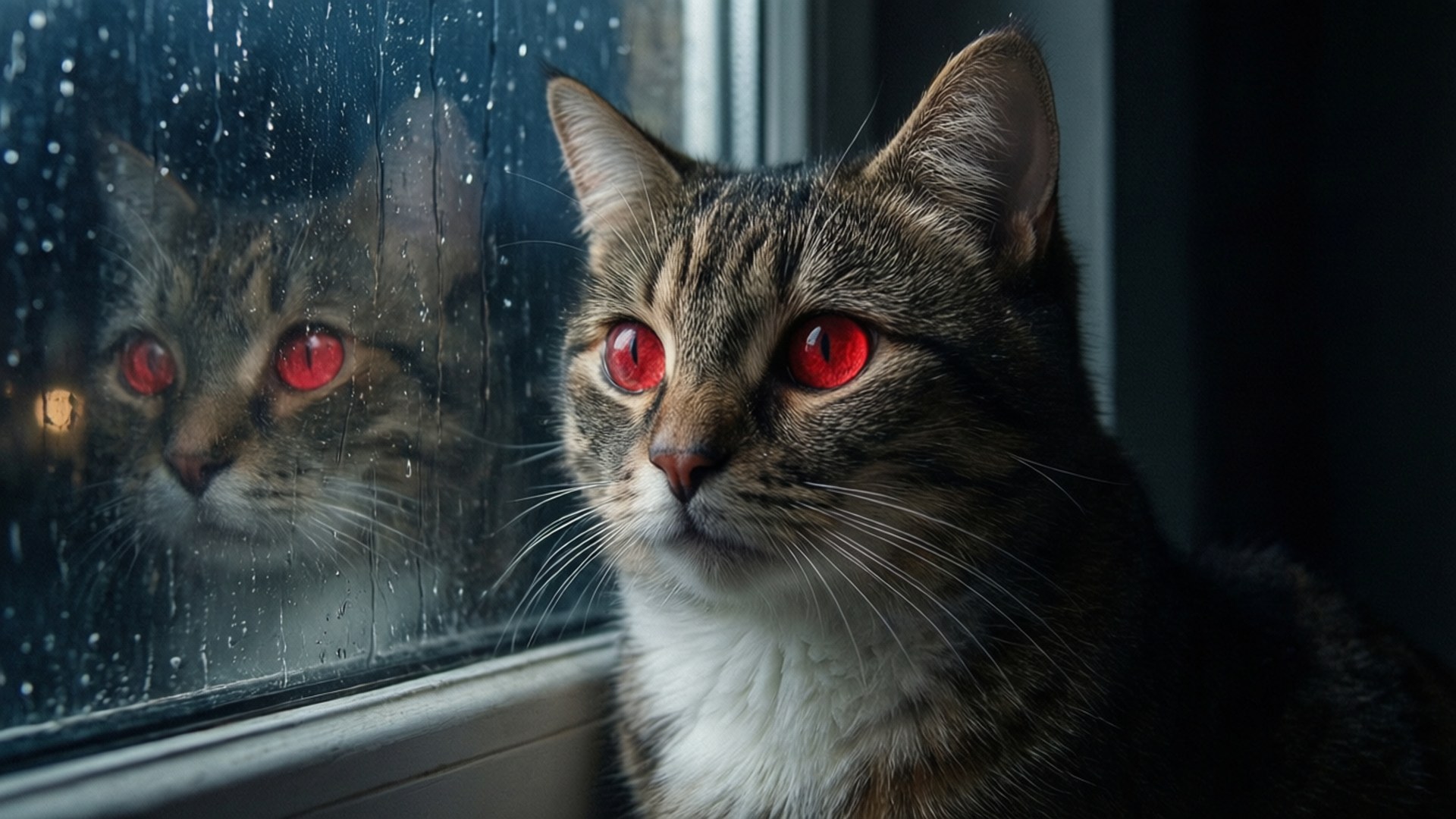 Gatto Finestra Notturna Sfondi